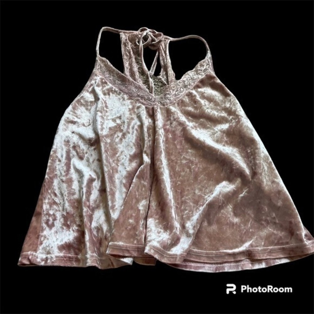 Illa Illa pink velvet with lace detailing shirt